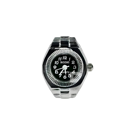 Silver Chrono Ring | Black